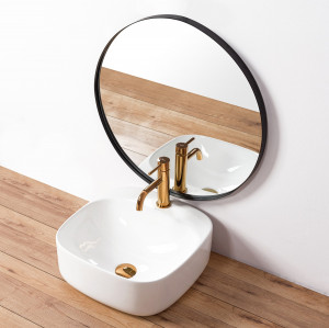 STOC!!! LAVOAR REA LUIZA, 42CM, ALB, DESIGN MODERN, MONTAJ PE BLAT, CALITATE SUPERIOARA - Img 5