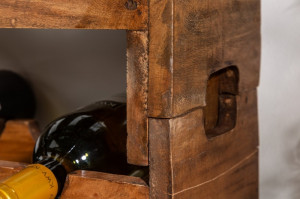 SUPORT DE VIN HEMINGWAY 70 CM 39556 DIN LEMN MASIV DE MAHON STIL VINTAGE - Img 4
