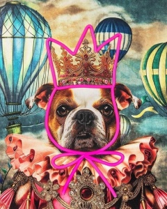 TABLOU BULDOG NEON BALOON, ILUMINAT CU LED, 80X100 cm - Img 4