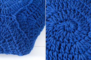 TABURET ALBASTRU INCHIS DIN BUMBAC TRICOTAT MANUAL COSY IV 37755 - Img 4