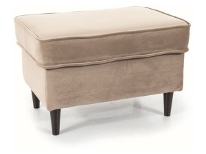 TABURET RON, BEJ BLUVEL 40/WENGE, TAPITERIE DIN CATIFEA SI PICIOARE DIN LEMN