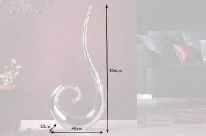 VAS DECORATIV, WAVE 106CM, METAL ARGINTIU, COD 8842, DESIGN MODERN - Img 6
