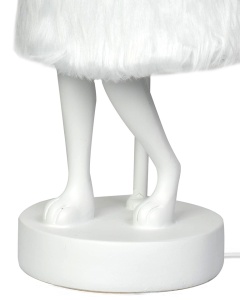VEIOZA RABBIT FUR 50 CM ALB/ARGINTIU, CONFECTIONATA DIN TEXTIL SINTETIC, RASINA SI METAL, STIL MODERN - Img 3