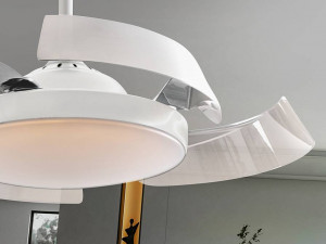 VENTILATOR ENZO, CU TELECOMANDA, 38/51 CM, ALB MAT/OPAL, DIN METAL, ACRIL SI METACRILAT, STIL MODERN - Img 5
