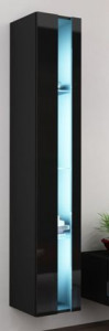 VITRINA LIVING CU LED VIGO 40 NEAGRA DESIGN MODERN CM