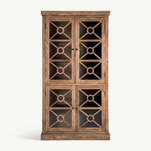 VITRINA NORVIK 205CM, DIN LEMN DE ULM DE CULOARE MARO, DESIGN CLASIC, VICAL HOME