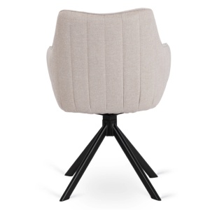 10X SCAUN ROTATIV, ARTIM MEBLE, REALIZAT DIN MATERIAL TEXTIL, CULOARE CREM, STIL MODERN - Img 7