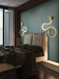 APLICA GRAFOS, 59 CM, AURIU/OPAL, DIN OTEL, ALUMINIU SI SILICON, STIL MODERN - Img 1