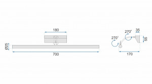 APLICA LED BAIE CHROME APP366-1W, 9W, 70 cm, CROM/ARGINTIU, DIN METAL CROMAT, STIL MODERN, TU - Img 8