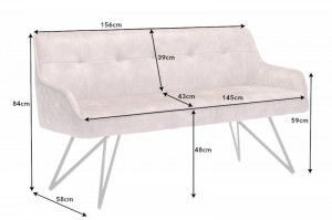 BANCA 160CM, EUPHORIA, CATIFEA GRI/CHAMPAGNE, COD 43126, STIL MODERN - Img 7