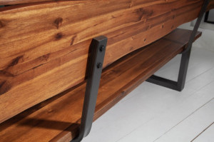 BANCA 200CM, DIN LEMN MASIV DE SALCAM, NATURAL/ANTRACIT, GENESIS, DESIGN VINTAGE - Img 5