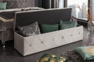 BANCHETA 140CM, EXTRAVAGANCIA ARGINTIE, COD 39768, STIL MODERN CU TAPITERIE DIN CATIFEA - Img 3