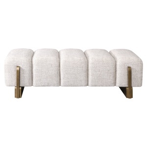 BANCUTA , DIN METAL SI TEXTIL, CULOARE CREM, RICHMOND INTERIORS - Img 7