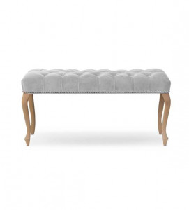 BANCUTA INGRID 100CM, GRI/STEJAR, TAPITERIE DIN CATIFEA SI PICIOARE DIN LEMN, STIL MODERN