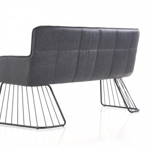 BANCUTA L-1 MARO DESCHIS/NEGRU TAPITERIE DIN PIELE ECOLOGICA SI TEXTIL STIL INDUSTRIAL HALMAR - Img 3