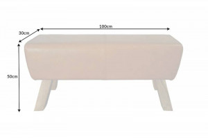 BANCUTA, TURNBOCK 100CM, PIELE NATURALA SI PICIOARE DIN LEMN, CULOARE COGNAC, COD 42698, STIL RETRO - Img 5