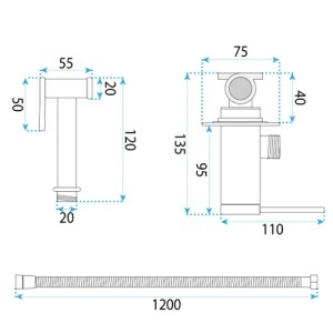 BATERIE PENTRU BIDEU FOSS NICKEL PERIAT, CALITATE SUPERIOARA - Img 4