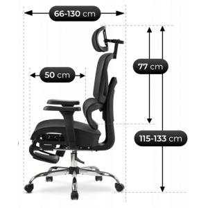 BESTSELLER! SCAUN DE BIROU ERGONOMIC, ARTIM MEBLE, REALIZAT DIN MATERIAL TEXTIL NEGRU, STIL MODERN - Img 9