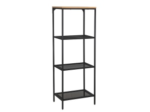 BIBLIOTECA/RAFT LEX B, STEJAR/NEGRU MAT, DIN PAL LAMINAT SI METAL, STIL MODERN