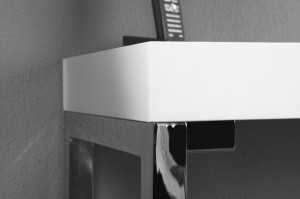 BIROU 120X40CM, WHITE DESK, DIN MDF, DESIGN MODERN - Img 5