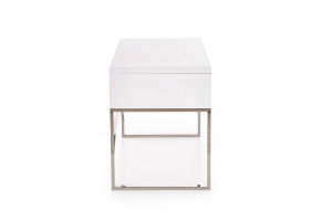 BIROU B32, ALB/CROM, DIN MDF LACUIT SI PICIOARE DIN METAL, STIL MODERN - Img 3
