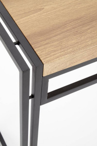 BIROU/CONSOLA BOLIVAR KN-1, 90X76 CM, STEJAR AURIU/NEGRU, DIN MDF FURNIRUIT SI METAL, STIL INDUSTRIAL - Img 8