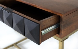 BIROU ELEGANT 130CM, 1981, LEMN DE MANGO SI METAL, ARTIM GROUP SELECTION - Img 3