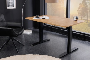 BIROU REGLABIL PE INALTIME, OFFICE 120CM, BLAT MDF DE STEJAR SI PICIOARE METAL, ARTIM GROUP SELECTION - Img 3