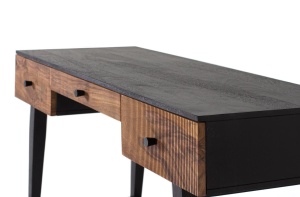 BIROU VARANASI 132CM, REALIZAT DIN LEMN DE MANGO SI METAL, CULOARE MARO/NEGRU, GINER Y COLOMER - Img 5