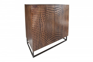BUFET 120CM, ILLUSION, DIN LEMN DE MANGO SI CADRU DE METAL, COD 40052, DESIGN RETRO - Img 7