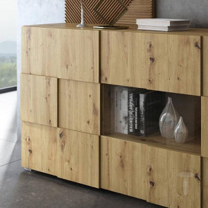 BUFET 3 USI 178CM, PATRIK, COD 4343, STIL MODERN, REALIZATA DIN PANOURI ECO DIN LEMN - Img 3