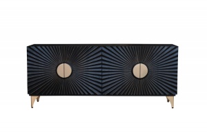 BUFET/ COMODA 177CM, DIN LEMN MASIV DE MANGO SI METAL, CU ORNAMENTE 3D, ARTIM GROUP SELECTION - Img 2