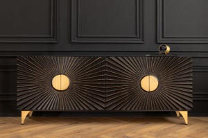 BUFET/ COMODA 177CM, DIN LEMN MASIV DE MANGO SI METAL, CU ORNAMENTE 3D, ARTIM GROUP SELECTION - Img 6