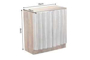 BUFET DEOSEBIT, ZALVERO 75CM, REALIZATA DIN LEMN DE MANGO SI METAL, ALUMINIU, CULOARE NATUR/ALUMINIU, INVICTA INTERIOR - Img 9