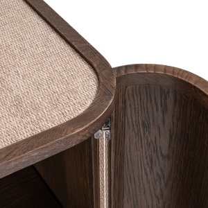 BUFET DINING WILLOX CU 2 USI, 90CM, REALIZAT DIN METAL, LEMN DE STEJAR, MDF SI TEXTIL IN, CULOARE BEJ, DESIGN DEOSEBIT, RICHMOND INTERIORS - Img 12