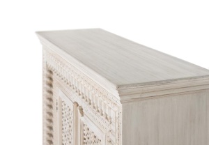 BUFET LIVING 110CM, COD 1512, DIN LEMN DE MANGO, ALB ANTICHIZAT, ARTIM GROUP SELECTION - Img 6