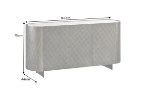 BUFET LIVING 150CM, REFLECTION, ANTRACIT/NEGRU, DIN LEMN MASIV SI CERAMICA, DESIGN 3D, ARTIM GROUP SELECTION - Img 3