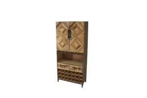 BUFET LIVING DEOSEBIT, BODEGA 160CM, REALIZAT DIN LEMN DE PIN SI METAL, CULOARE NATUR, ARTIM GROUP - Img 4