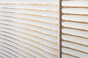 BUFET LIVING GOLDEN SUNSET 140CM, REALIZAT DIN LEMN DE MANGO, DE CULOARE ALB/AURIU, MODEL 3D, ARTIM GROUP - Img 13