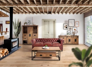 BUFET LIVING JUPITER 165CM, DIN LEMN DE MANGO SI METAL, CULOARE NATUR/NEGRU, ARTIM GROUP SELECTION - Img 7