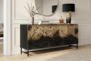 BUFET LIVING, OXID 180CM, REALIZAT DIN LEMN DE MANGO SI METAL, CULOARE NEGRU/AURIU, ARTIM GROUP SELECTION - Img 8