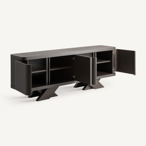 BUFET RIZE 210CM, LEMN DE STEJAR DE CULOARE NEAGRA, STIL ART DECO, VICAL HOME - Img 3