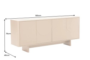 BUFET SAVOY 180CM, 3D, REALIZAT DIN MDF SI PLACA CERAMICA, CULOARE CREM, ARTIM GROUP SELECTION - Img 4