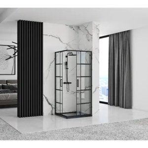 CABINA DE DUS CONCEPT 90X90, NEAGRA, CU CADITA SAVOY NEAGRA, CALITATE SUPERIOARA - Img 3