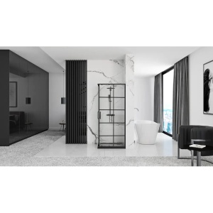 CABINA DE DUS CONCEPT 90X90, NEAGRA, CU CADITA SAVOY NEAGRA, CALITATE SUPERIOARA - Img 4