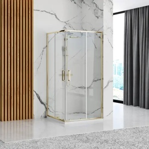 CABINA DE DUS PUNTO, 80X100, GOLD, CU CADITA SAVOY NEAGRA, CALITATE SUPERIOARA - Img 2
