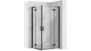 CABINA DE DUS REA HUGO DOUBLE, 80x80 CM, NEGRU, DIN STICLA, CALITATE SUPERIOARA