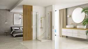 CABINA DE DUS REA HUGO DOUBLE, 80x90CM, AURIU PERIAT, DIN STICLA, CALITATE SUPERIOARA - Img 6