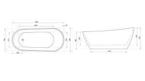 CADA FREESTANDING CORI, 160 CM, ALB, DIN ACRIL, CALITATE SUPERIOARA - Img 7