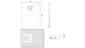 CADITA DE DUS REA MAGNUM, 120x90 CM, GRI, DIN COMPOZIT, CALITATE SUPERIOARA - Img 8